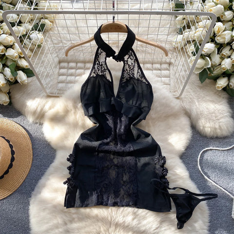 Goth Bound in Contrast Rope Bodysuit