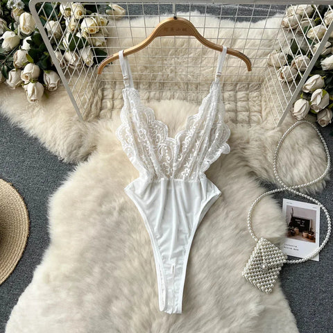 Goth Bound in Contrast Rope Bodysuit