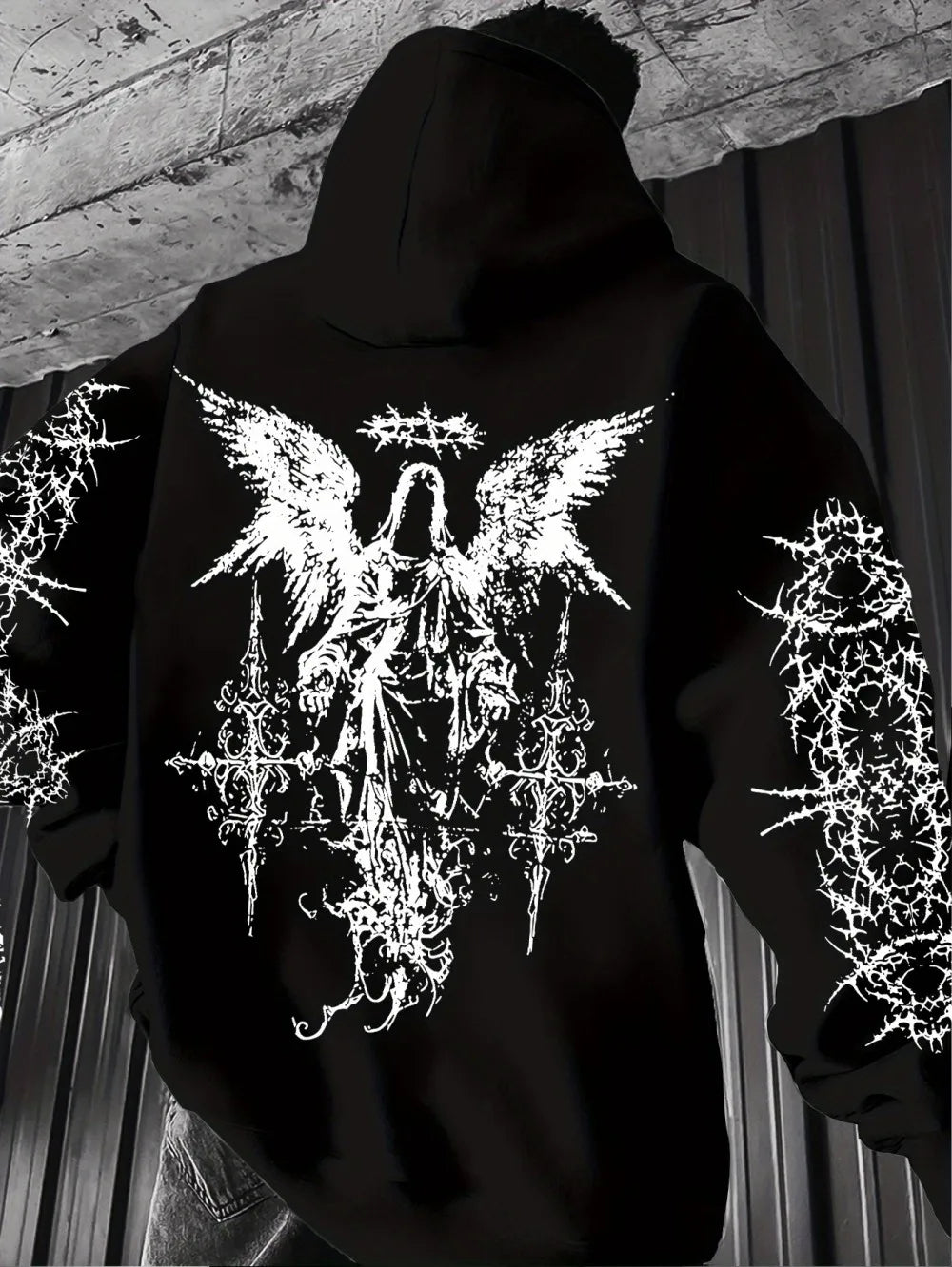 Gothic T-shirt with angel print