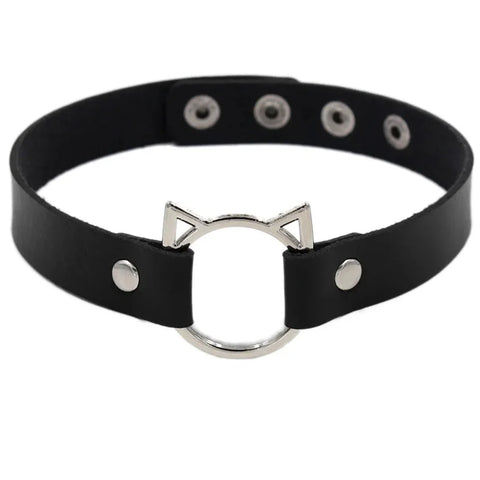 Goth Leather Collar Choker Necklace Collection