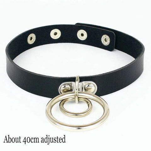 Goth Leather Choker Necklace — Dark Devotion Collection