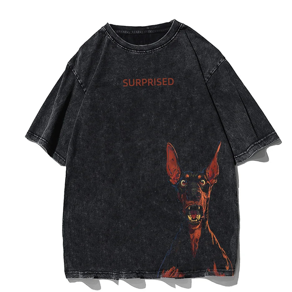 Alt T-shirt with cat cartoon graphic