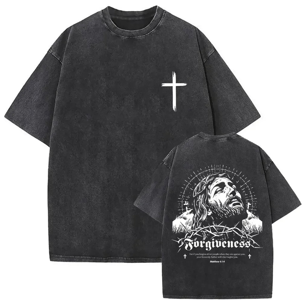 Gothic T-shirt with black washed vintage graphic