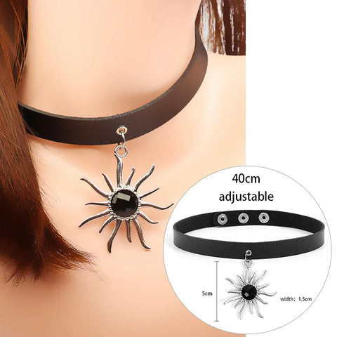 Goth Dark Heart Choker Necklace Set
