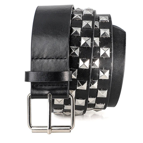 Mall Goth Checkerboard Pyramid Stud Belt