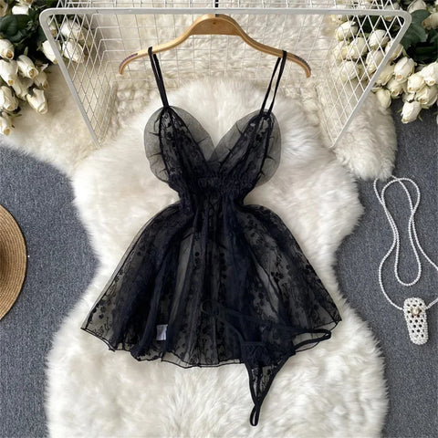 Goth Bound in Contrast Rope Bodysuit