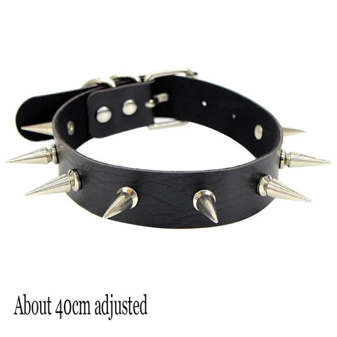 Goth Leather Choker Necklace — Dark Devotion Collection