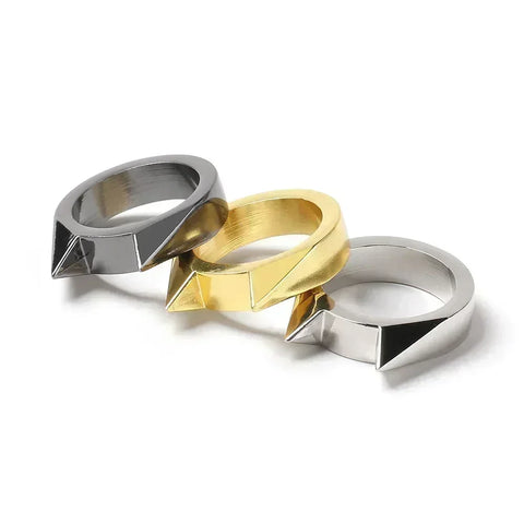 Goth Spiked Geometric Knuckle Ring