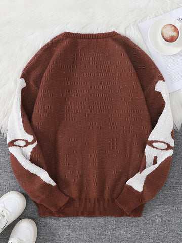 Goth Skeleton Rib Cage Knit Sweater