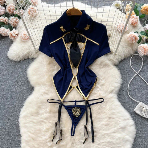 Goth Bound in Contrast Rope Bodysuit