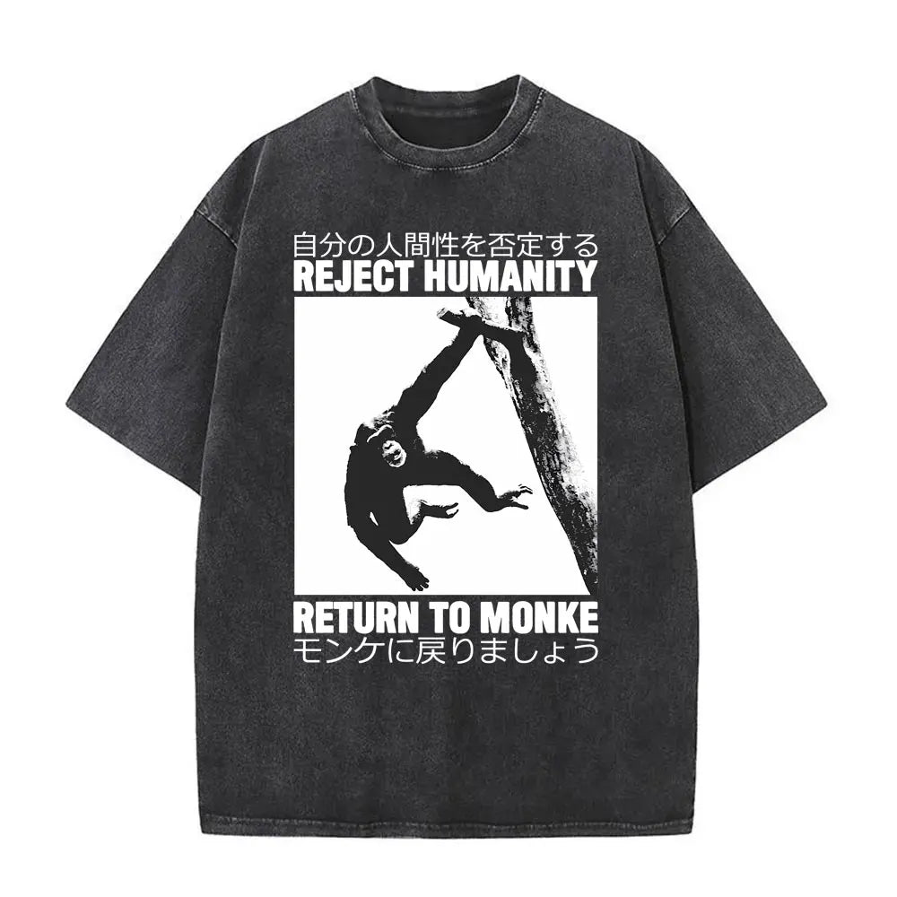 Alt T-shirt with black funny pigeon graphic