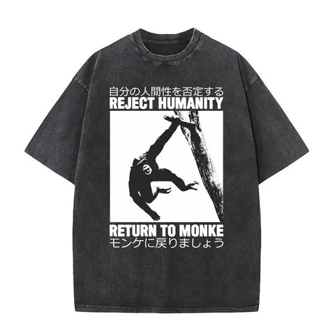 Alt T-shirt with black funny pigeon graphic