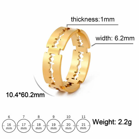Goth Razor Edge Band Ring