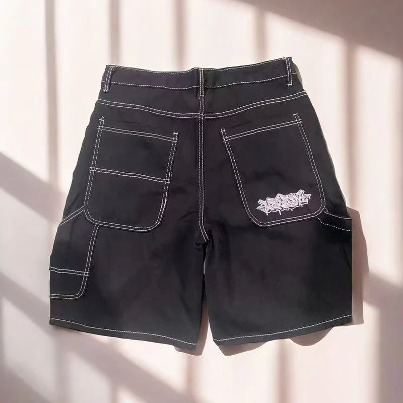 Goth Chaos Theory Patch Camo Cargo Shorts