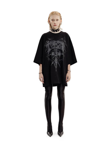 Goth Blackened Sigil Oversized T-Shirt