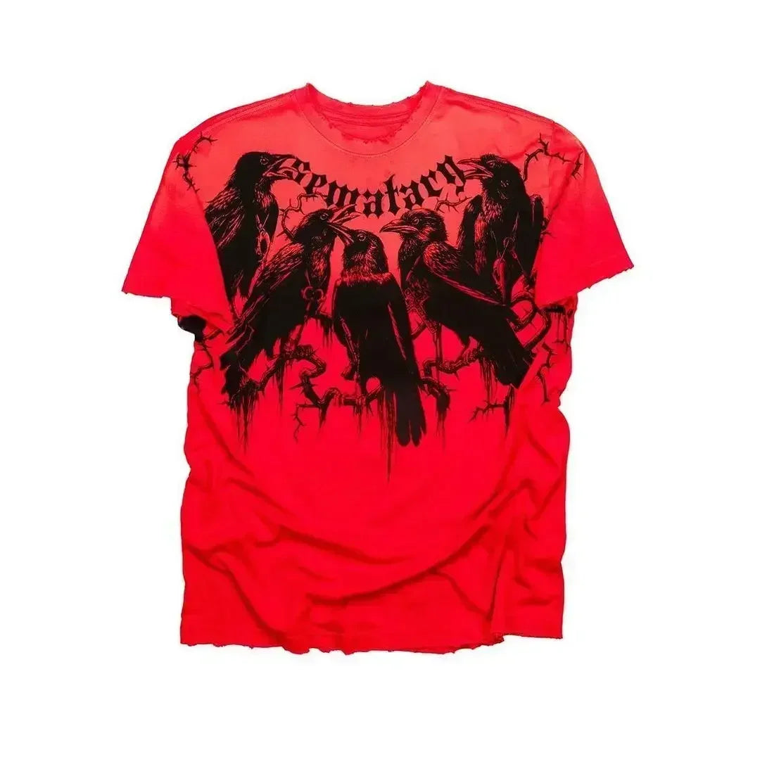 Y2K Goth T-shirt with white splice print