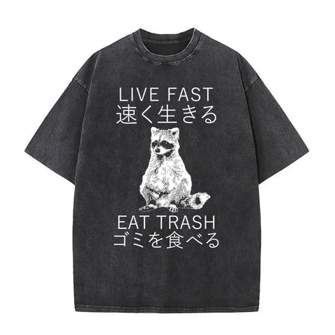 Alt T-shirt with black funny pigeon graphic