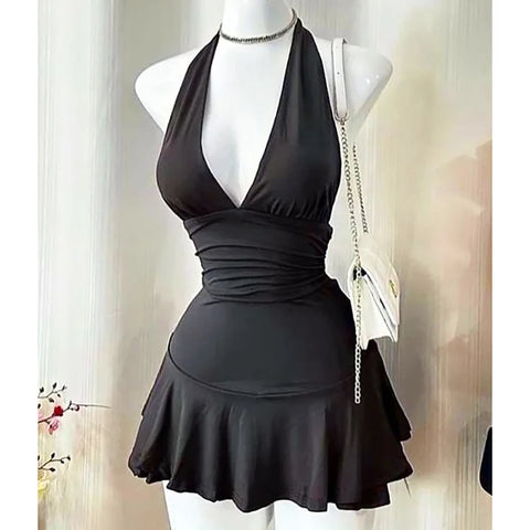 Grunge Goth Dress with lace trim