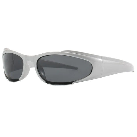 Cyber Goth Alien Wraparound Shades in Acid Green