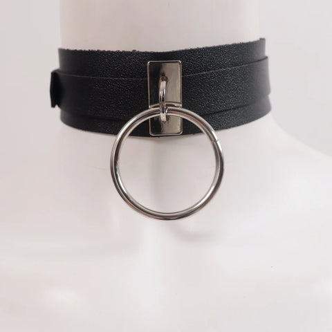 Goth Double-Band O-Ring Choker