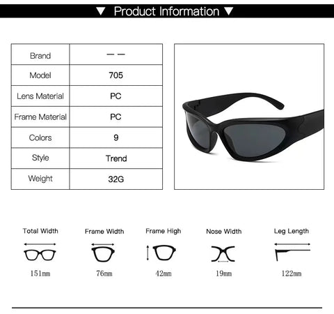 Cyber Goth Chrome Wraparound Shield Sunglasses