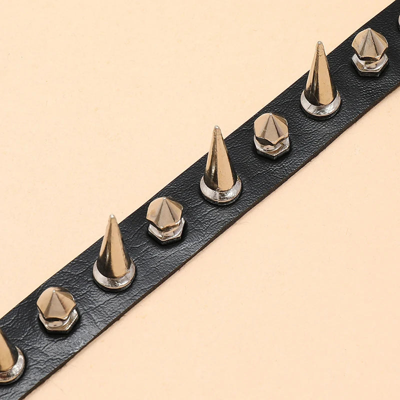 Goth Double-Row Spike Collar Necklace