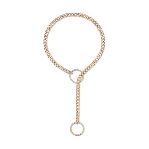 Goth Double Heart Lariat Chain Necklace