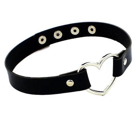 Goth Leather Choker Necklace — Dark Devotion Collection