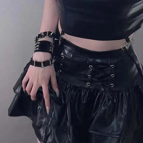 Goth Silver Spike Rivet Bracelet