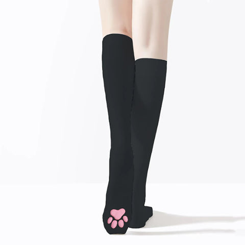 Pastel Goth Cat Paw Thigh-High Lingerie Stockings