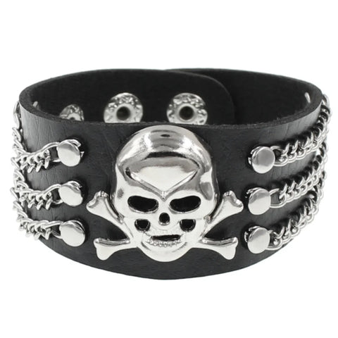 Mall Goth Armour Stack Bracelet — Spikes, Skulls & Chains