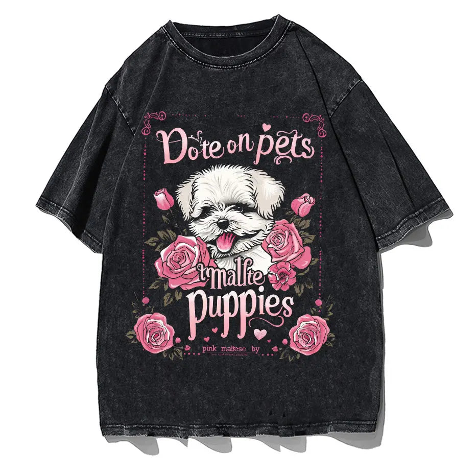 Alt T-shirt with cat cartoon graphic
