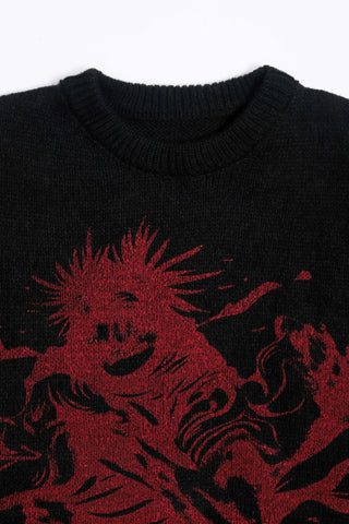 Goth Demon Fury Jacquard Knit Sweater