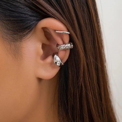Nu Goth Double Drop Ear Cuff Earring