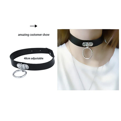 Goth Dark Heart Choker Necklace Set