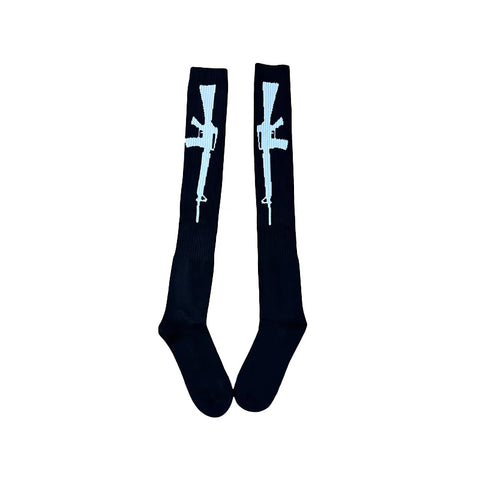 Nu Goth Armed & Dangerous Knee-High Sock