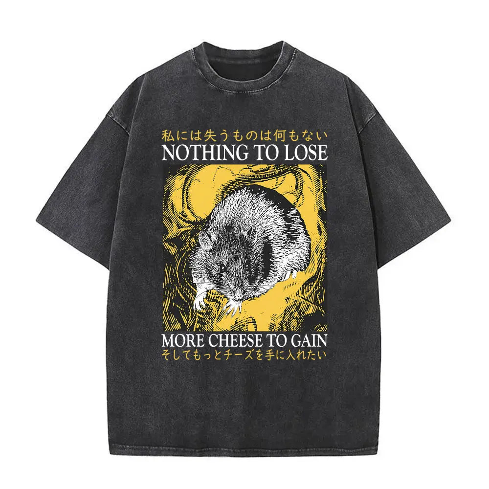 Alt T-shirt with black funny pigeon graphic