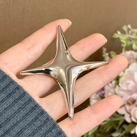Nu Goth Four-Point Star Sculptural Brooch Suit