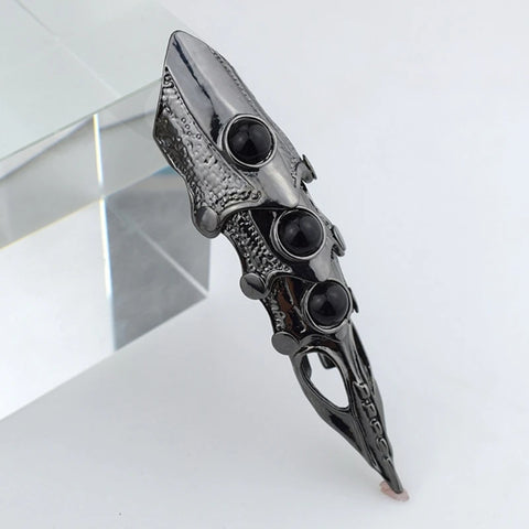 Goth Armored Talon Full-Finger Ring