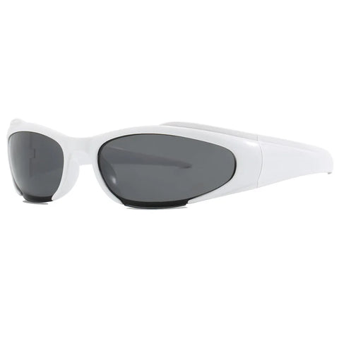 Cyber Goth Alien Wraparound Shades in Acid Green