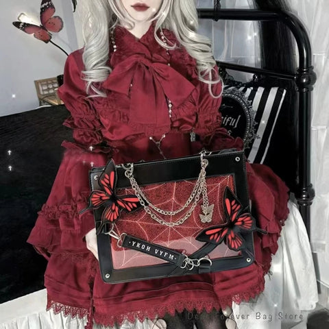 Goth Labyrinth Butterfly Ita Bag — Dark Collector's Tote