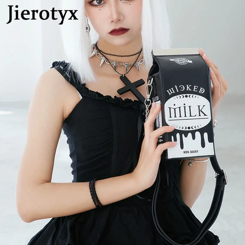 Goth Wicked Milk Carton Crossbody Bag