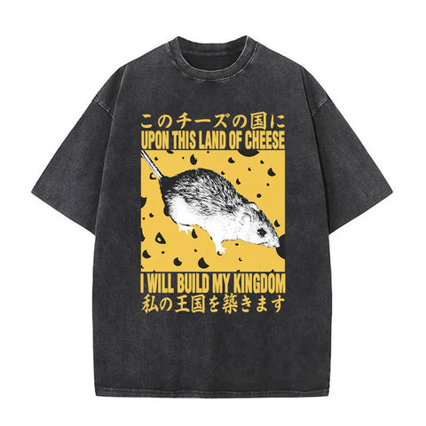 Alt T-shirt with black funny pigeon graphic