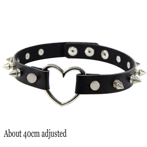 Goth Leather Choker Necklace — Dark Devotion Collection