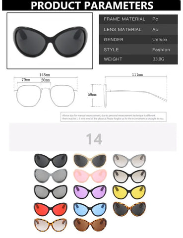 Cyber Goth Wraparound Oval Shield Sunglasses