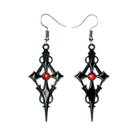 Victorian Goth Crimson Requiem Lace & Chain Necklace