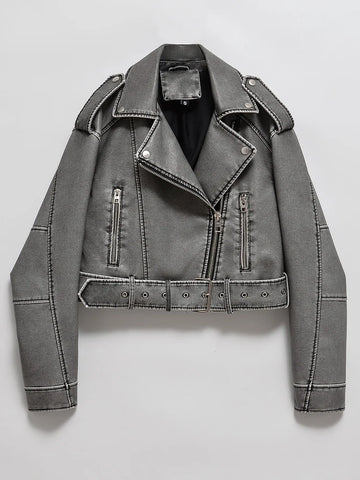 Goth Ashen Road Moto Top