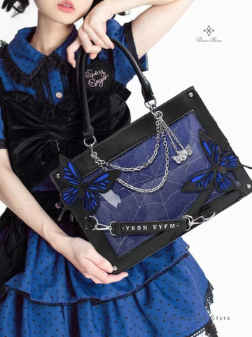 Goth Labyrinth Butterfly Ita Bag — Dark Collector's Tote