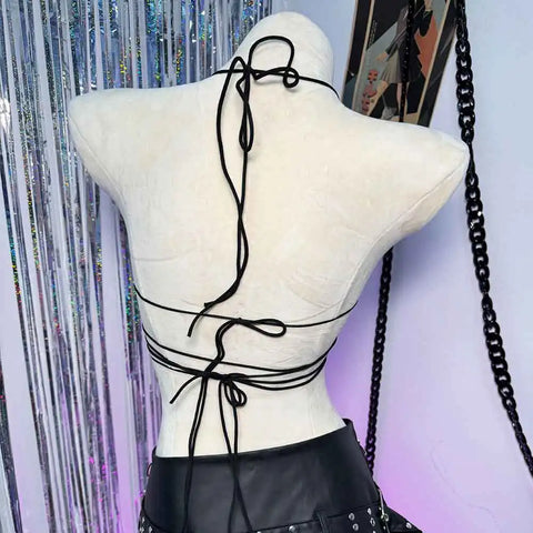 Cyber Goth Spiked Armour Halter Top