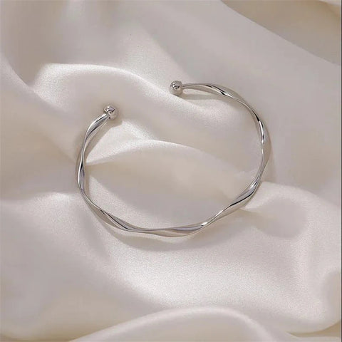 Nu Goth Bracelet — Fluid Silver Twist Cuff